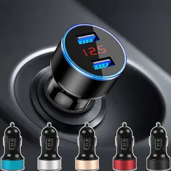 

Smart Car Charger Adaptive Adapter Phone LCD Display 5V/3.1A Cigarette Lighter Pad Dual USB Port SUV Car Quick Charger