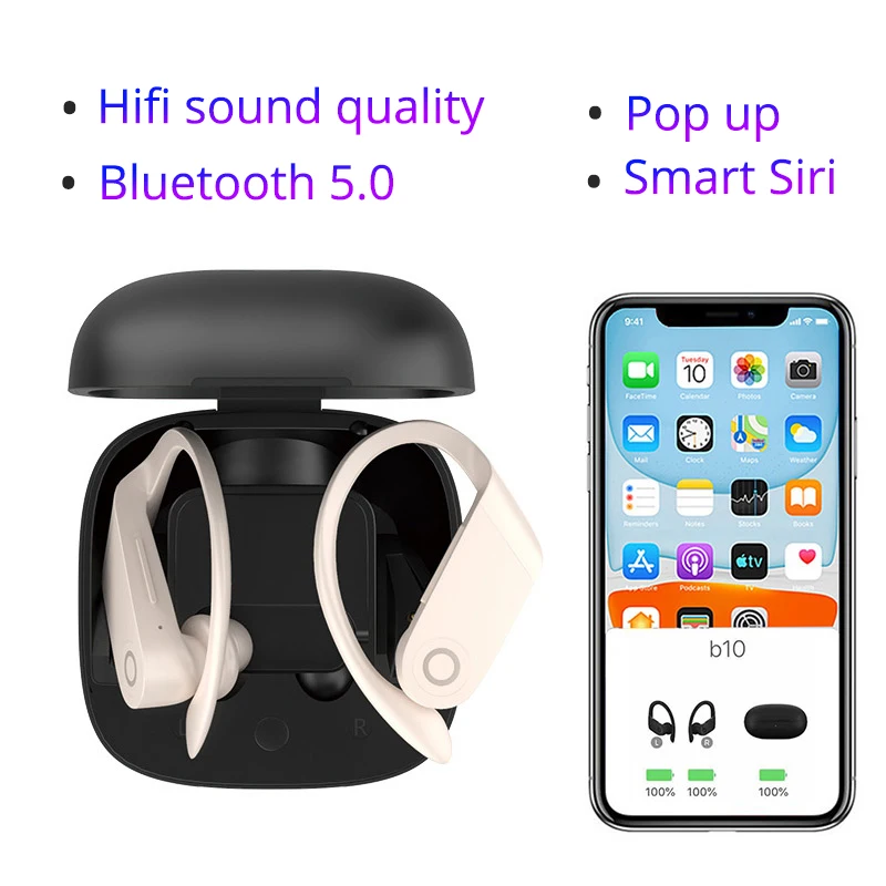 B10 tws всплывающие беспроводные наушники Bluetooth 5,0 водонепроницаемые 6D стерео спортивные наушники с микрофоном PK i200 tws i500