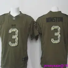 Белый красный для мужчин Tampa Bay s#3 JAMEIS WINSTON Green Салют для обслуживания ограниченная Джерси
