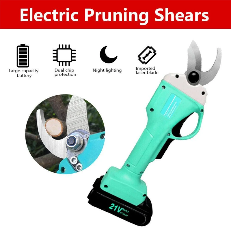 21V Electric Branch Pruning Shear Cordless Lithium Battery Rechargeable Cutter M 