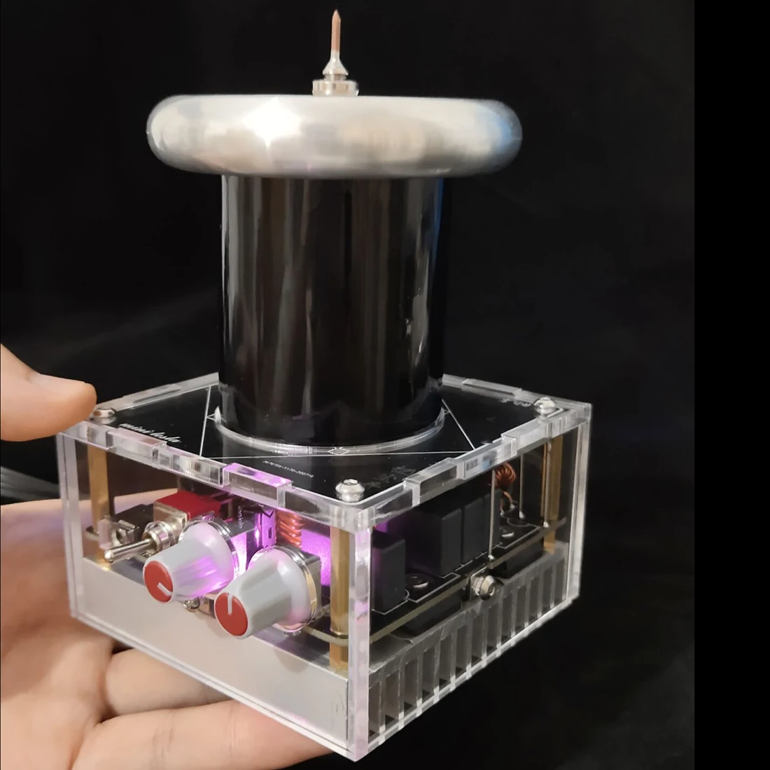 US $129.59 DIY Music Arc Tesla Coil Artificial Lightning Wireless Scientific Educational Toy with 48V2A Power Supply US Plug
