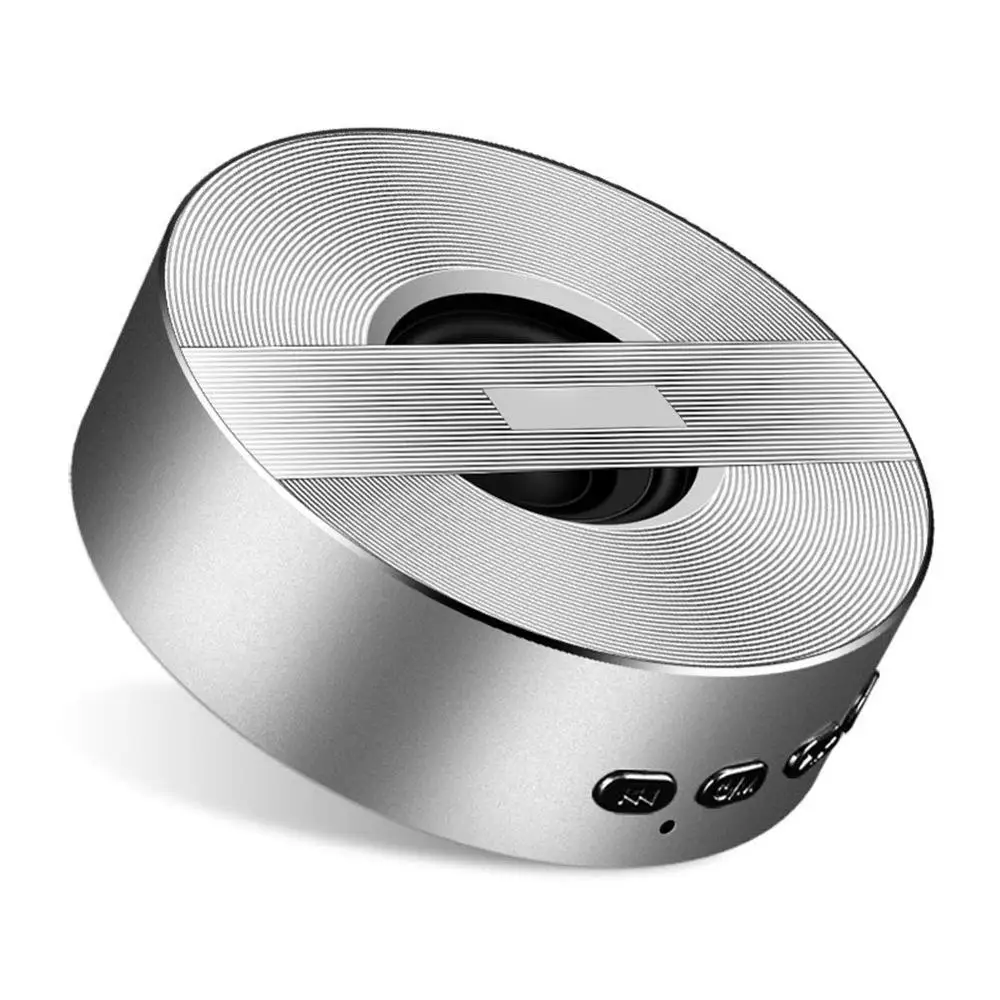 Серый HYASIA беспроводной Bluetooth динамик металлический Мини Портативный звук subwof с микрофоном громкой связи TF карта AUX MP3 музыка громкоговоритель - Цвет: Серый