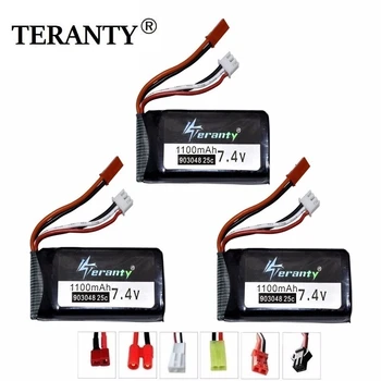 

7.4V 1100mah 25c LiPo Battery For Wltoys V353 A949 A959 A969 A979 k929 7.4v Drone Battery For RC Cars Helicopters Boats 3pcs/set