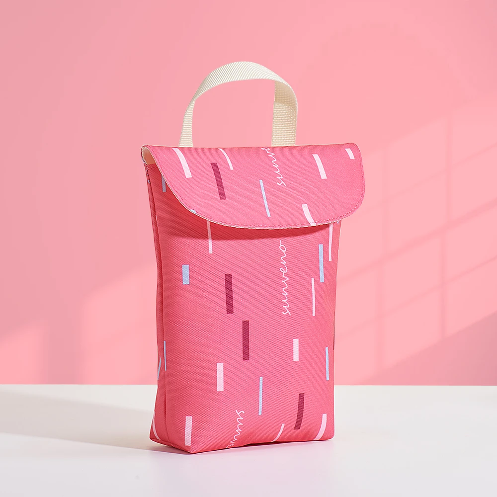 stripe pink Sunveno Многофункциональный Организатор Для Детских Подгузник Сумка Для Подгузников Многоразовые Водонепроницаемые Модные Сумки Для Мамы Маленькая Сумка Для Хранения Мешок - Цвет: stripe pink