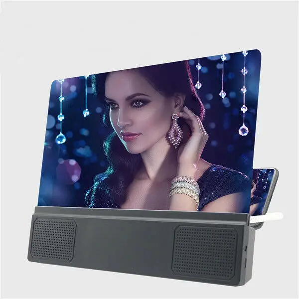 Лупа смартфон видео 3D экран стенд динамик усилитель 12 ''HD телефон |