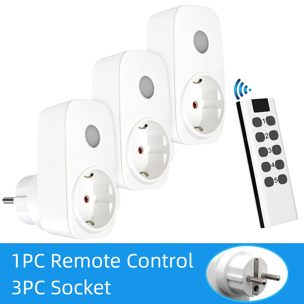 Universal Wireless Remote Control Smart Socket EU French Plug Wall 433mhz Programmable