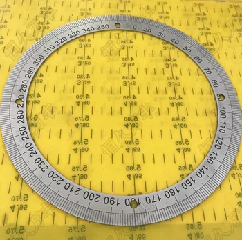 

Diameter:250mm Inner D:200mm Thickness:2mm 360 Degree Disc Mechanical Fittings Angle Measuring Ruler Positioning Hole Dial