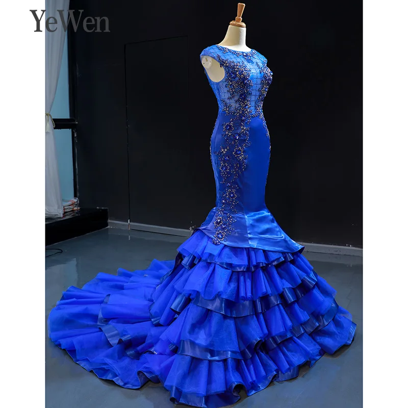 Роскошное Королевское свадебное платье Элегантное YeWen арабское Русалка vestidos de novia цветов свадебное платье