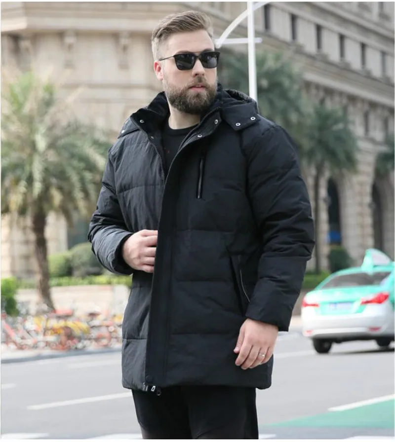 Мужская зимняя XL-7XL большого размера 8XL 9XL 10XL с капюшоном парка теплая куртка с длинным разрезом толстое свободное теплое пальто