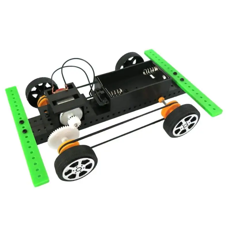 Четырехколесный автомобиль материалы DIY проекты наука образовательный автомобиль эксперимент учебное оборудование собрать модель комплект