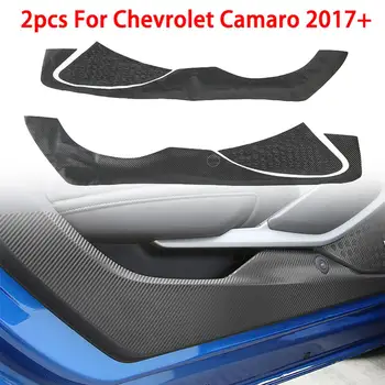 

2x Carbon Fiber Door Anti Kick Sticker Trim Decor For Chevrolet Camaro 2017+ Door Kick Car Moulding Automotive Interior Stickers