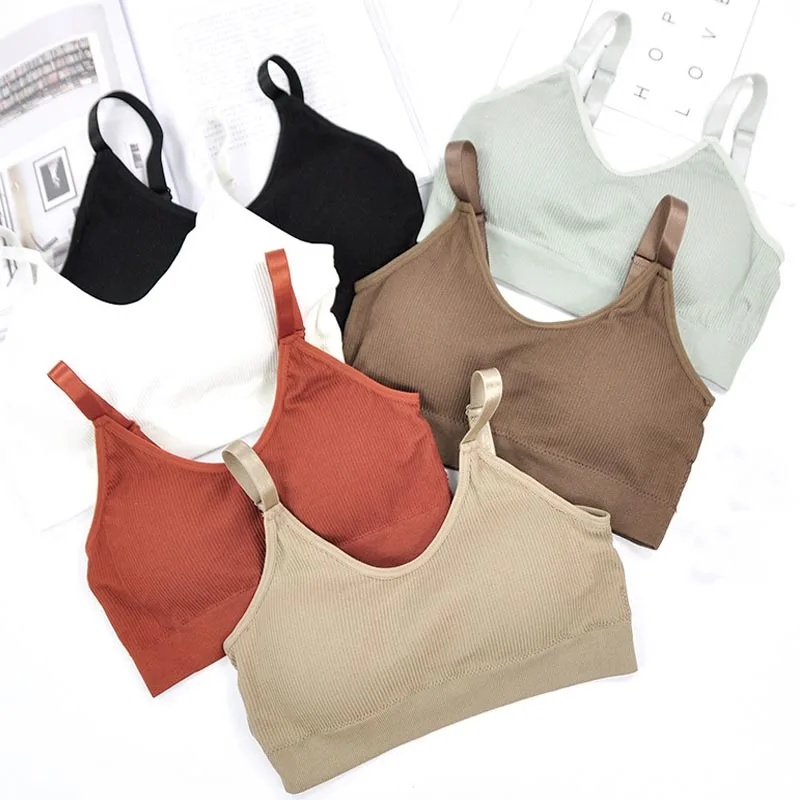 Fashion Lady No Steel Ring Screw Thread Backless with Chest Pad Bra