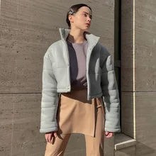 

2021 Women's New Autumn and Winter Retro Short Paragraph High Stand-up Collar Long-sleeved Simple and Versatile Cotton Jacket