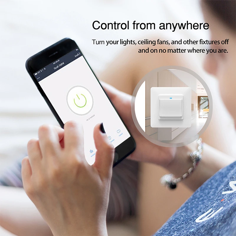  ZUCZUG Rocker Switch Smart LED Light Wall Switch Alexa Google Home Voice Control Touch Light Switch - 4000302771305