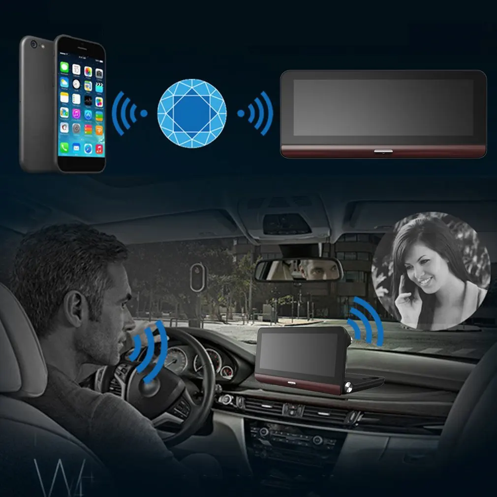 FHD 1080P 7 дюймов 3g Автомобильная панель gps навигация WiFi точка доступа камера рекордер заднего вида DVR для Android 5,0