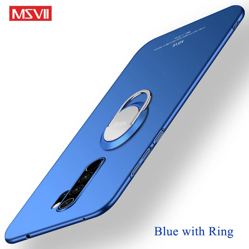 Blue With Ring Redmi Note 8T чехол MSVII Матовый PC чехол для Xiaomi Redmi Note 8 Pro Чехол Xiomi Чехол-держатель с кольцом для Xiaomi Note 8T 7 8 Pro Чехол - Цвет: Blue With Ring