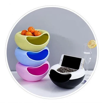 

Modern Living Room Creative Modeling Lazy Snack Bowl Plastic Double Storage Box Snack Bowl Lazy Melon Fruit Bowl Dishes