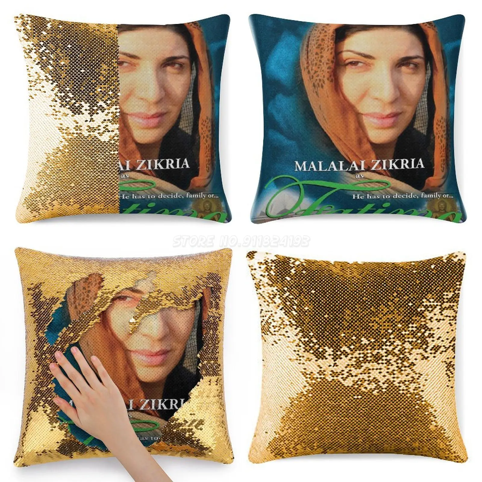 Fatima Sequin Pillowcase Magical Cushions Cover 40X40cm Mermaid Filipino Romance Ofw Foreign Woman Beautiful Afghan Noriel Moral | Дом и сад