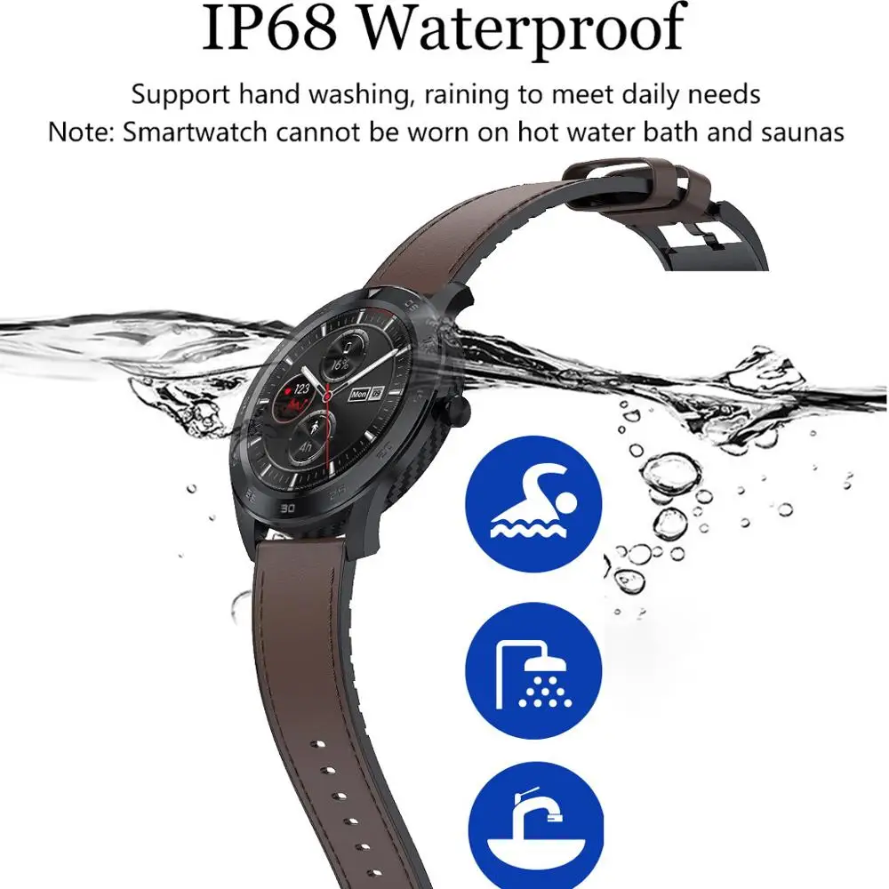 Мужские Смарт-часы IP68, водонепроницаемые, стальной ремешок, корпус из сплава, 300 мА/ч, батарея, умные часы для мужчин, для huawei, часы, Android, ios, телефон