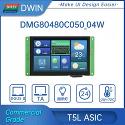 Dwin 5.0 Polegada tft lcd módulo de exibição uart interface serial inteligente lcm 800*480 hmi tela colorida painel toque inteligente módulo