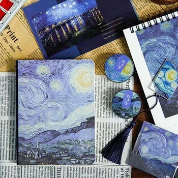 

Retro Chinese Style Book Gift Set Hand Ledger Notebook Journal Sketchbook Sticky Memo Pads Bookmark Masking Tape 2020