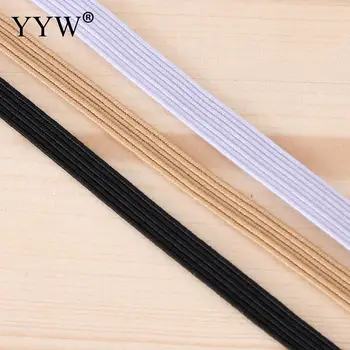 

100m DIY Mask Earloop Cord Elastic Cord Disposable Earloop Width Flat Elastic Bands Face Mouth Masks Rope Black Brown White
