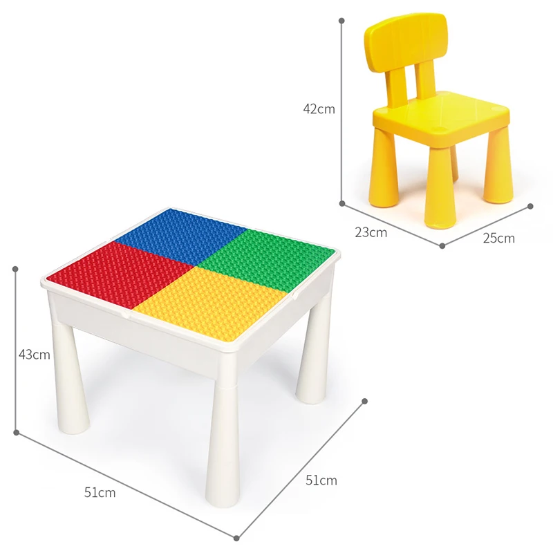 Детские Многофункциональные строительные блоки, стол со стульями, большие и большие частицы, опорная плита, стол, сделай сам, детские игрушки JM341