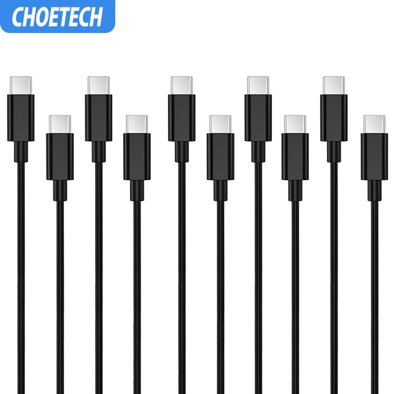 CHOETECH 10 шт. usb type-C кабель для быстрой зарядки данных type-C кабель 1 м для samsung S8 для Xiaomi Mi5 для Nexus 5X USB-C телефонный кабель