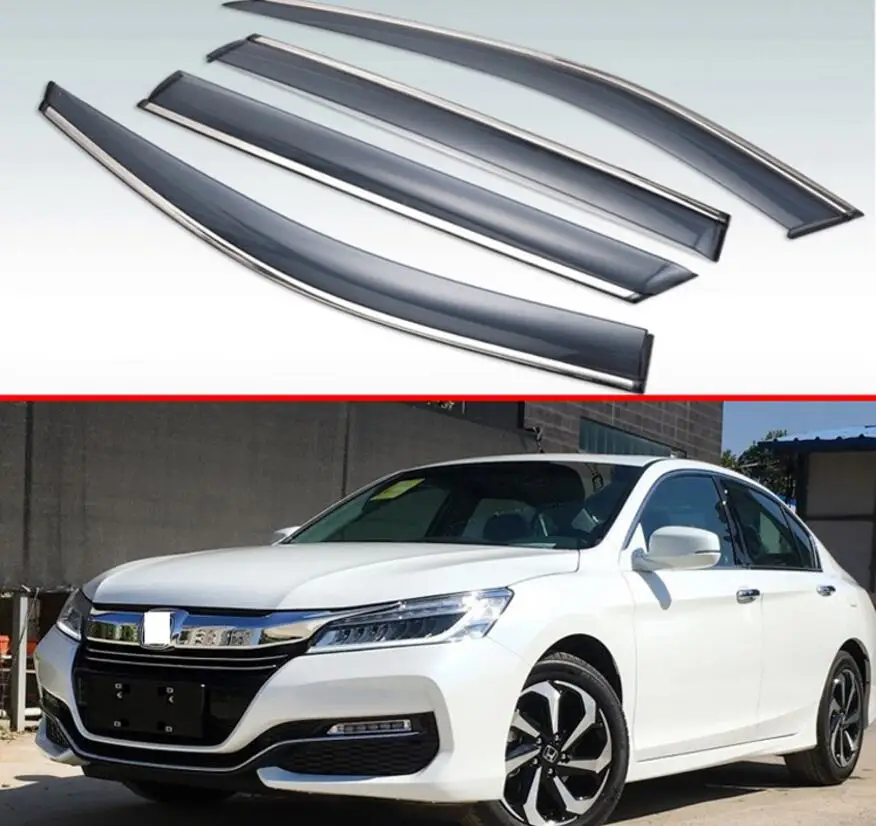 

Для Honda Accord 9 2013 2014 2015 2016 2017 пластиковый внешний козырек вентиляционные оттенки окна Защита от солнца и дождя дефлектор 4 шт