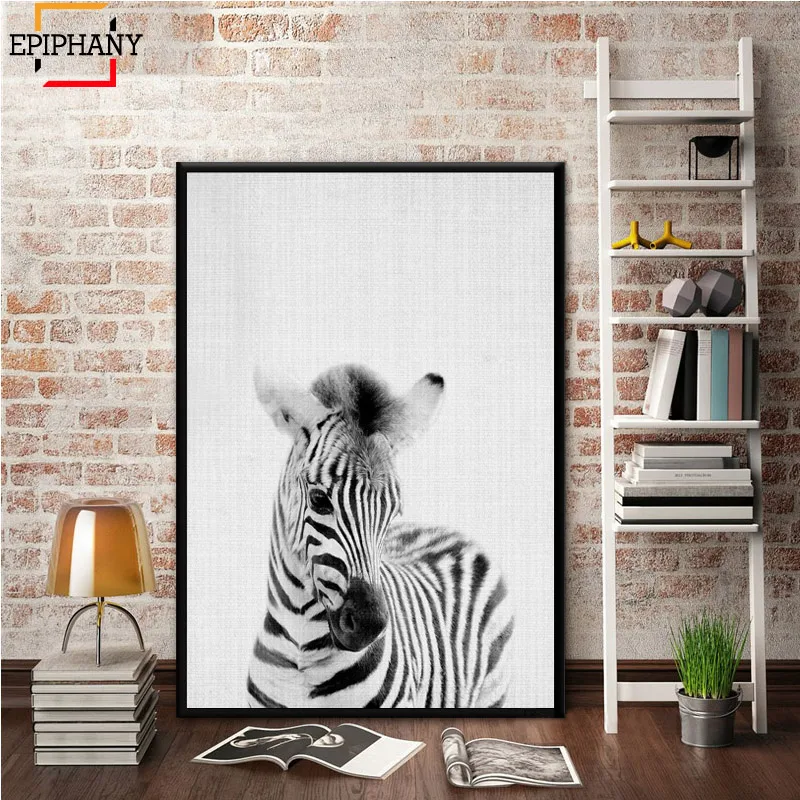 Декор для детской комнаты с изображением животных Зебра Черно Белая настенная