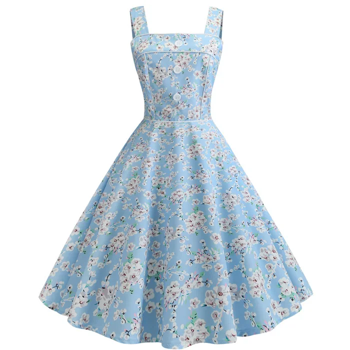 LAUZUOLA/винтажные платья с вишневым принтом Лето, платье без рукавов в стиле Хепберн 1950s 60 s, рокабилли, Vestidos, большой пин-ап