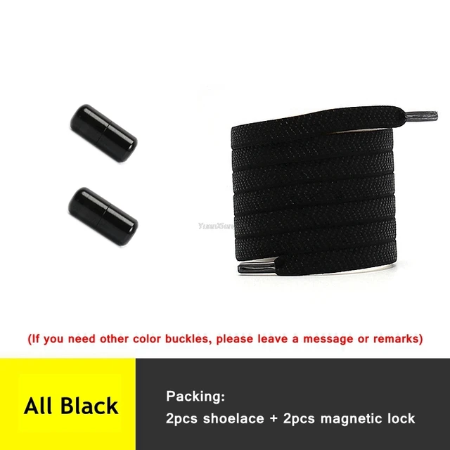 New Elastic Laces without ties Shoelaces for Sneakers Flat No Tie Shoe laces Kids Adult Quick Shoe lace Rubber Band Shoestring All Black