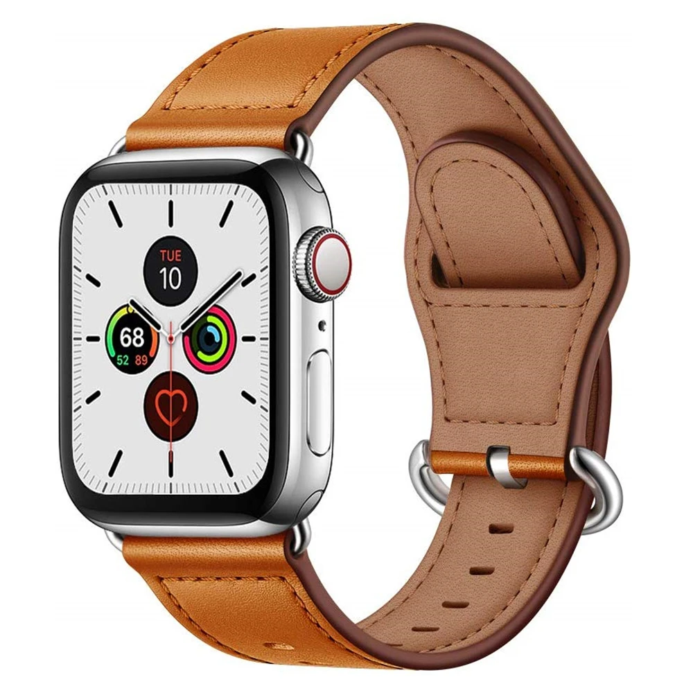 Ремешки для наручных часов для Apple Watch, ремешок серии 5 44 мм, браслет из натуральной кожи, ремешок для iWatch серии 5, 4, 40 мм, деловой мужской браслет
