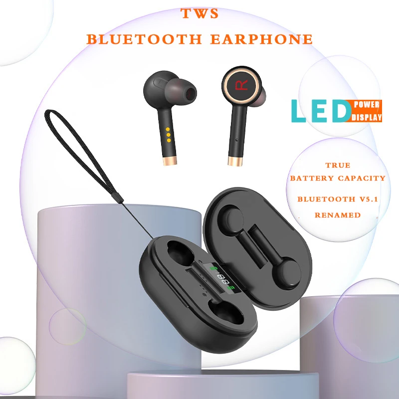 Спортивные Беспроводные стереонаушники с басами Bluetooth наушники TWS микрофоном