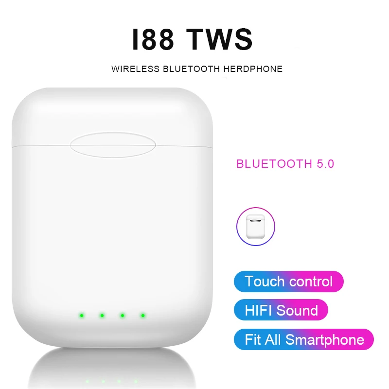 Новинка 2019 i88 TWS Беспроводные стерео Bluetooth 5 0 наушники не i10 i11 i12 i13 для смартфона |