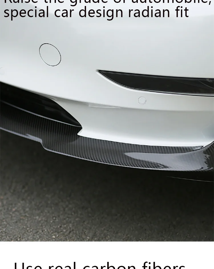 Подходит для Tesla model3 карбоновый передний бампер для губ и установка небольших корпусов