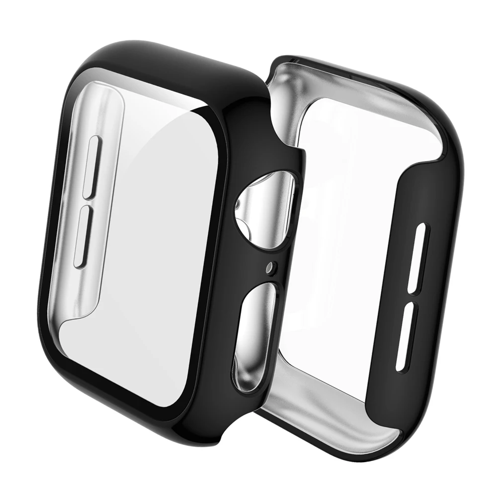Glass+Case Full Cover For Apple Watch Case Series 6 SE 5 4 3 2 iWatch Case Accessor 44mm 40mm 42mm 38mm Protector Apple Watch