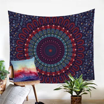 

Hippie Bohemia Tapestry Mandala Wall Tapestry 150x200cm Microfiber Bedspread Sheet Soft Wall Carpet Hot Home Decor