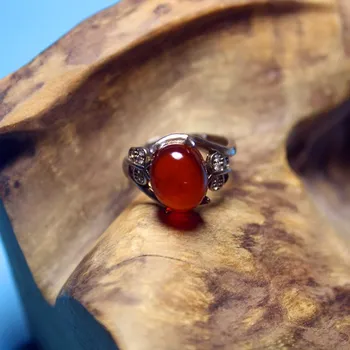 

Wholesale New Fashion Jewelry Special Classic Garnet Vintage 925 silver inlay butterfly Ring for Women Luxury namour Charm Gift