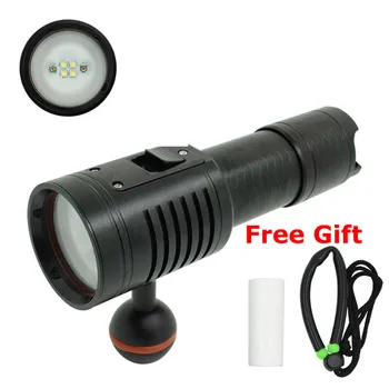 

Underwater Video Photography LED Dive Torch 4*XP-G2 White+2*XPE Red Light Diving Flashlight 18650/26650 Photo Scuba Flashlights