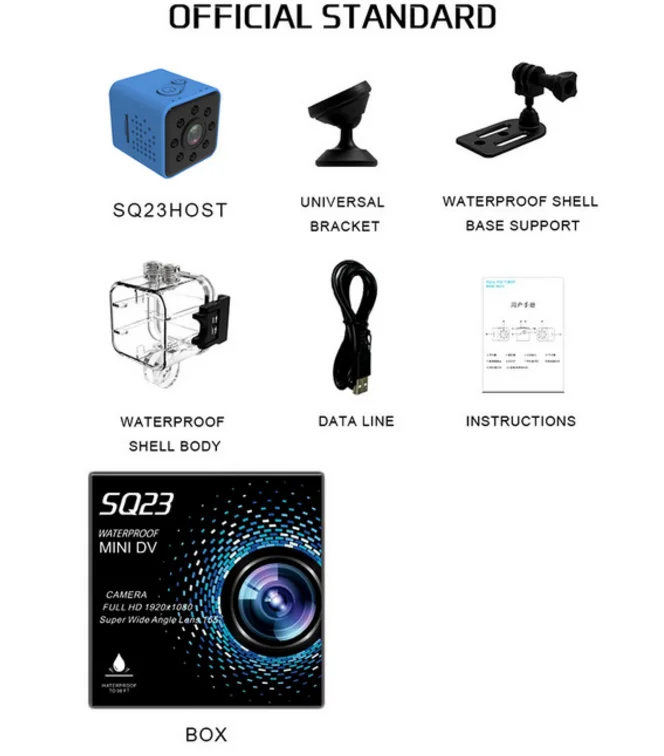 BLUE SQ23 Оригинальная SQ23 sq13 WiFi камера мини камера видеокамера Full HD 1080P Спорт DV рекордер 155 ночное видение маленькая Экшн камера DVR SQ11 - Цвет: BLUE SQ23