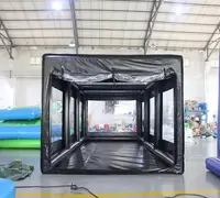 High quality PVC Inflatable black Spray Paint Booth Tent For Car Care And Cleaning mobile shop cover, no continuous inflation 1