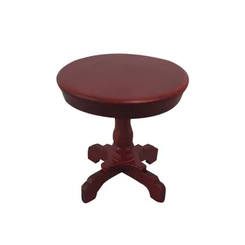 

1:12 Dollhouse Kids Play Toy Doll Furniture Miniature Wooden Round Side Table Kids Pretend Play Gift House For Toy Girls #927