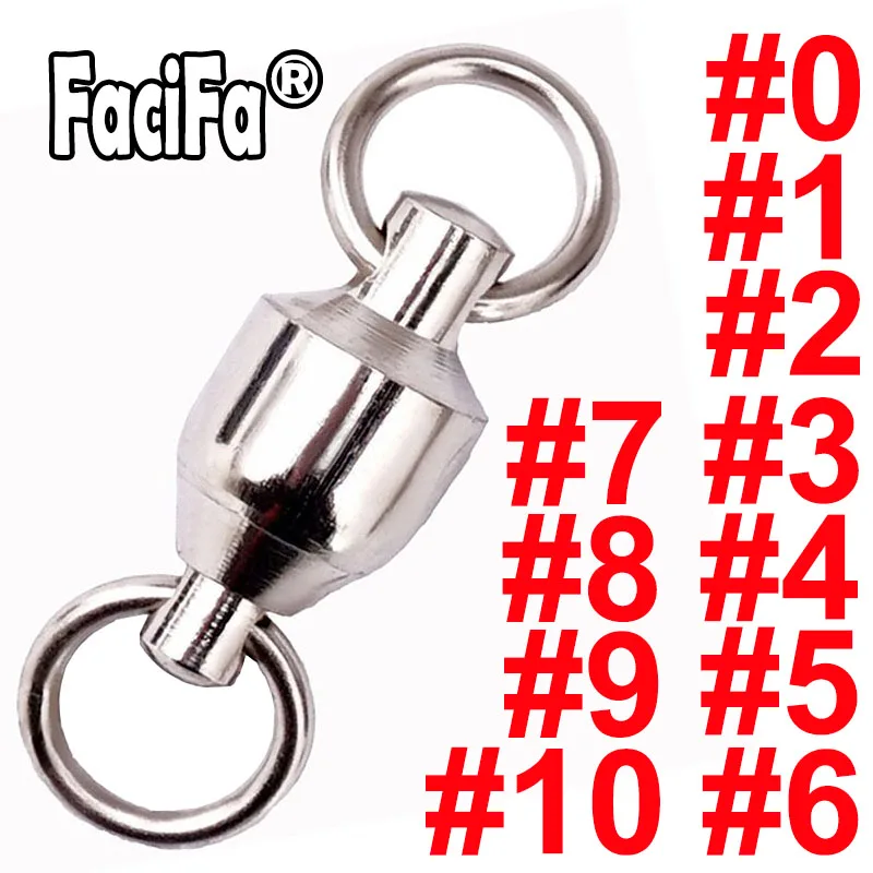 Fishing Accessories Fishing Line Connectors Fishing Swivels Fishing Tackle 10pcs Heavy Duty Bearing Swivel Fishing Connector Ball Barrel Rolling Swivel Stainless Steel Solid Ring