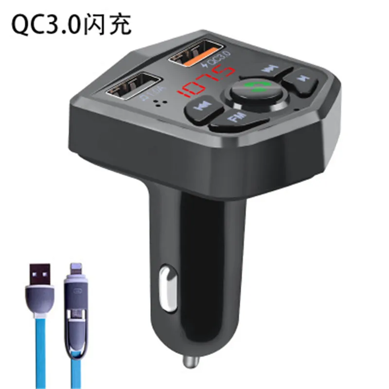 Автомобильный MP3-плеер USB зарядное устройство 2.1A автомобильные аксессуары Handsfree SD FM приемник автомобильный комплект Handsfree беспроводной Bluetooth FM lcd передатчик - Название цвета: QC3.0 fast charge