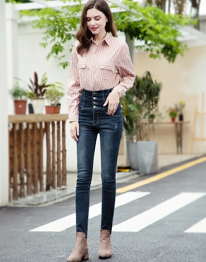 Jeans woman Skinny High Waist Plus Size Elastic Jeans Women 2020 summer