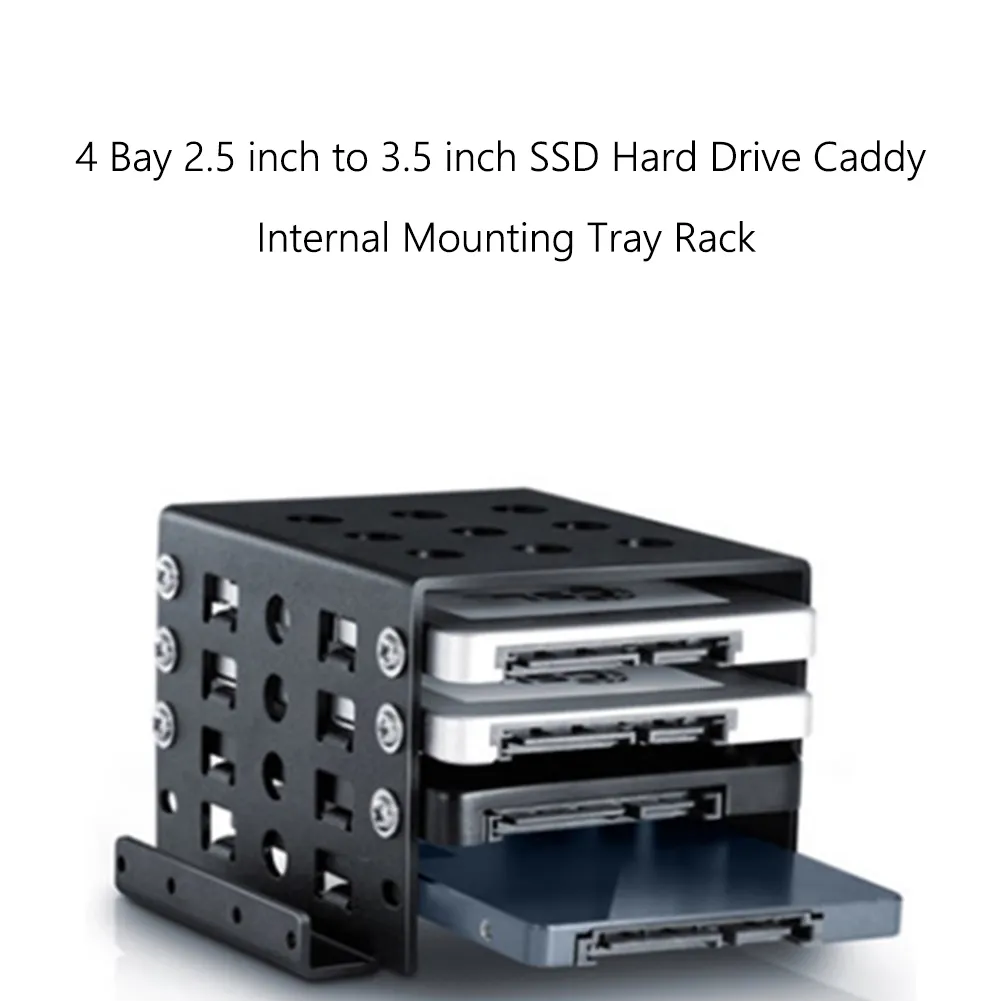 tilskuer placere Den sandsynlige 4 Bay 2.5 inch to 3.5 inch SSD Hard Drive Enclosure Chassis Internal  Mounting Adapter Bracket For PC Computer Tray Holder