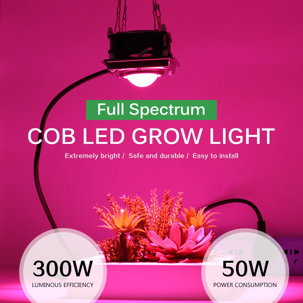 Full Spectrum COB Grow Light 300W High Luminous Efficiency Growing Lamp for Plants COB Phytolamp for Indoor Grow Box Greenhouses Full Spectrum COB Grow Light 300W High Luminous Efficiency Growing Lamp for Plants COB Phytolamp for Indoor Grow Box Greenhouses