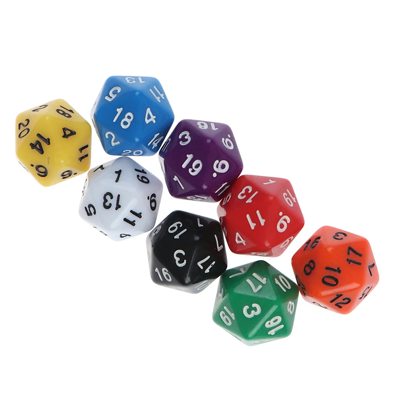 Акриловые цифровые игральные кости D20 для настольной игры 20 сторонние данные