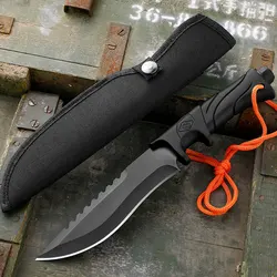 Couteau à fruits tactique tranchant de haute qualité, en acier inoxydable, pour l'extérieur, EDC couteau droit de poche D2 auto défense de Camping 